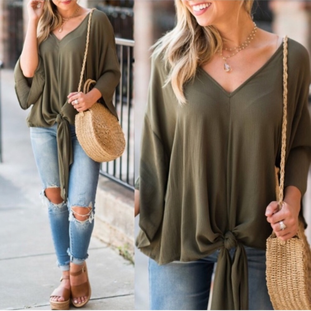 Tie front top